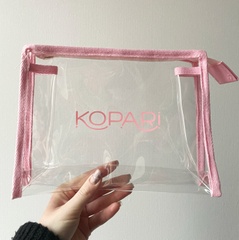 Прозрачная косметичка KOPARI с розовым логотипом