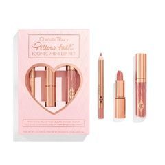 Лімітований набір Charlotte Tilbury Pillow Talk Iconic Mini Lip Kit | Олівець, Помада, Блиск