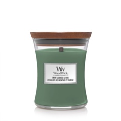 Ароматична свічка з нотами м'яти та дуба Woodwick Medium Mint leaves & Oak, 275g