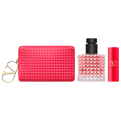 Подарунковий набір помада + парфум в косметичці Valentino Rosso Valentino