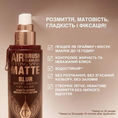 Спрей фиксатор макияжа Charlotte Tilbury Airbrush Flawless Matte Blurring & Waterproof Setting Spray, 134мл