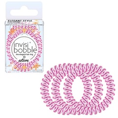 Резинка-браслет для волос invisibobble SLIM Time to Shine La Vie en Rose (мерцающий розовый) - 3шт