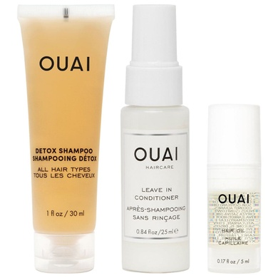 Набор для волос OUAI Detox Shampoo, Leave-In Conditioner, & Hair Oil Set