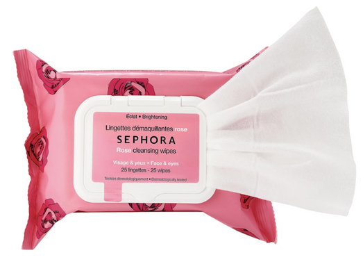 Серветки для зняття макіяжу SEPHORA COLLECTION Cleansing & Exfoliating Wipes (троянда 20шт)