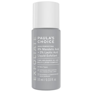 Ексфоліант для обличчя з мигдальною та молочною кислотою Paula's Choice 6% Mandelic Acid+2% Lactic Acid Liquid Exfoliant, 10ml