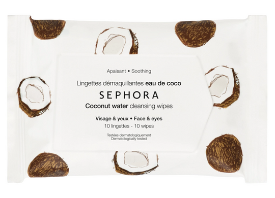 Серветки для зняття макіяжу SEPHORA COLLECTION Cleansing & Exfoliating Wipes (кокос 10шт)