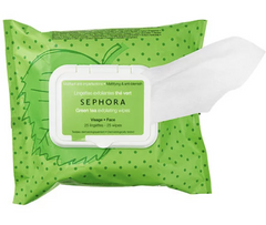 Серветки для скрабування SEPHORA COLLECTION Cleansing & Exfoliating Wipes (зелений чай 25шт)