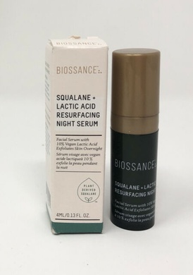 Нічна сироватка Biossance squalane + lactic acid resurfacing night serum 4ml